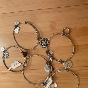 Silver Alex and Ani bracelets